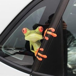 Adesivo de janela de carro - sapo espiando - à prova d'água