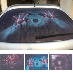 Adesivo de pára-brisa traseiro do carro - à prova d'água - pára-sol - design horror