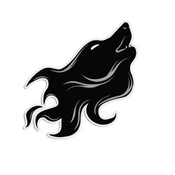 Vinil carro adesivo preto - lobo uivando - à prova d'água - para todos os fins