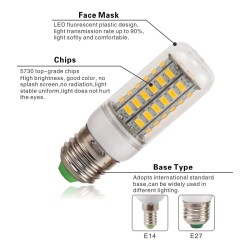 Lâmpada LED E27 / E14 - 220V - SMD 5730