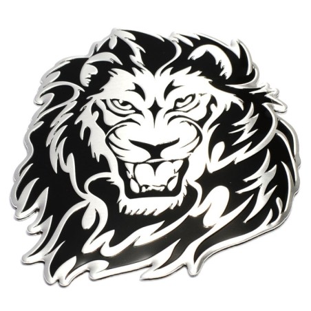 Adesivo de carro / moto - emblema de metal - cabeça de leão 3D