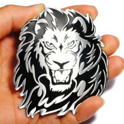 Adesivo de carro / moto - emblema de metal - cabeça de leão 3D