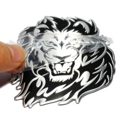 Adesivo de carro / moto - emblema de metal - cabeça de leão 3D