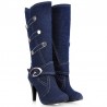 Botas de salto alto jeans da moda