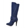 Botas de salto alto jeans da moda
