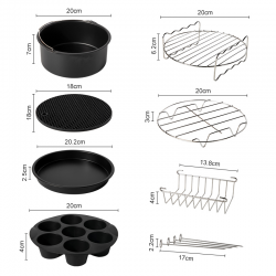 Acessórios para fritadeiras a ar - para Gowise Phillips Cozyna & Secura - conjunto de 7 peças