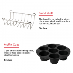 Acessórios para fritadeiras a ar - para Gowise Phillips Cozyna & Secura - conjunto de 7 peças