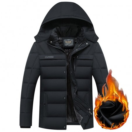 Casaco de inverno quente e grosso com capuz