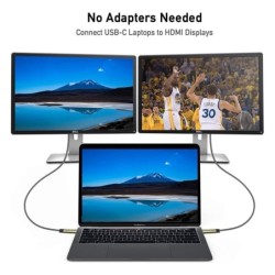 USB C Cabo HDMI Type-C para HDMI - Thunderbolt 3 - conversor - adaptador - 4K 60Hz - para MacBook / Huawei Mate 30 40 Pro