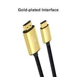 USB C Cabo HDMI Type-C para HDMI - Thunderbolt 3 - conversor - adaptador - 4K 60Hz - para MacBook / Huawei Mate 30 40 Pro
