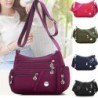 Bolsa de ombro elegante - com zíper - grande capacidade - nylon - impermeável