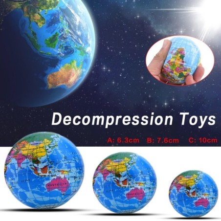 Bola de esponja engraçada - brinquedo de descompressão - mapa do mundo