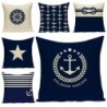 Decorative cushion cover case - linen - sea anchor /stripe / mosaic pattern - 45 * 45cmCushion covers