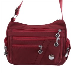 Bolsa de ombro elegante - com zíper - grande capacidade - nylon - impermeável