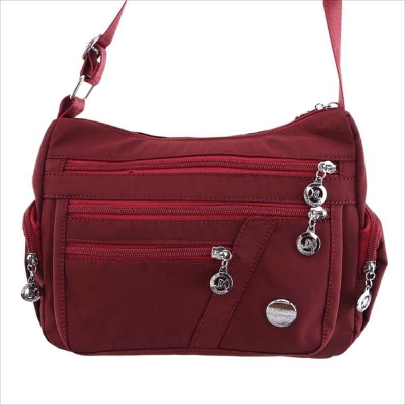 Bolsa de ombro elegante - com zíper - grande capacidade - nylon - impermeável