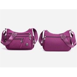 Bolsa de ombro elegante - com zíper - grande capacidade - nylon - impermeável
