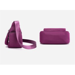 Bolsa de ombro elegante - com zíper - grande capacidade - nylon - impermeável