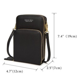 Small shoulder bag - with zippers / touch screen - multifunctional - leatherBags