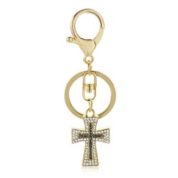 Porta-chaves com uma cruz de cristal