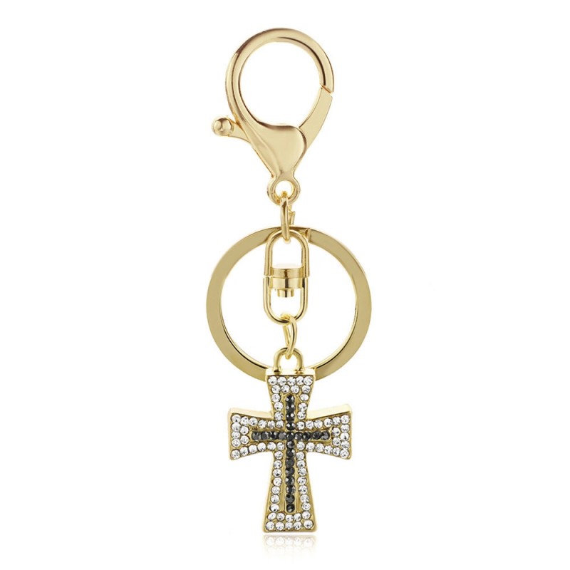 Porta-chaves com uma cruz de cristal