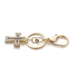 Porta-chaves com uma cruz de cristal