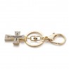 Keyring with a crystal crossKeyrings