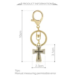 Keyring with a crystal crossKeyrings