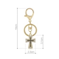 Porta-chaves com uma cruz de cristal