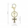 Keyring with a crystal crossKeyrings