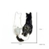 Broche de esmalte na moda - gato duplo branco / preto - alfinete