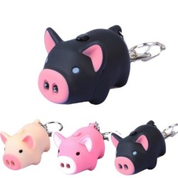Mini pig com chaveiro - luminoso - com som / LED
