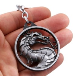 Chaveiro redondo de metal com dragão