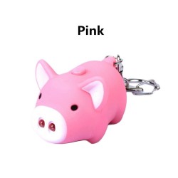 Mini pig with keychain - luminous - with sound / LEDKeyrings