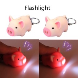 Mini pig with keychain - luminous - with sound / LEDKeyrings
