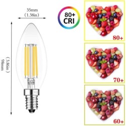 Lâmpada LED - tipo vela - regulável - 6W - E12 / E14