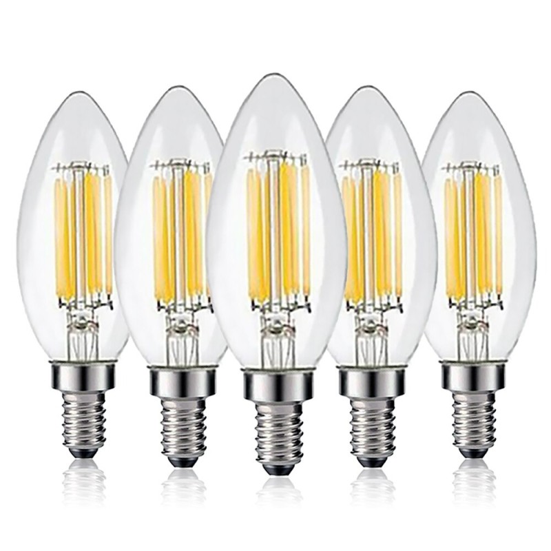 Lâmpada LED - tipo vela - regulável - 6W - E12 / E14