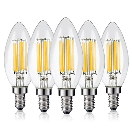 Lâmpada LED - tipo vela - regulável - 6W - E12 / E14