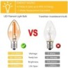 C7 - mini lâmpada LED noturna - tipo vela - vidro âmbar - E12 / E14 - 0,5W