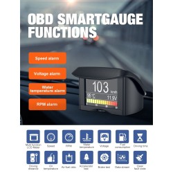 ANCEL A20 - computador de bordo do carro - display digital - scanner OBD2 - medidor de velocidade / consumo de combustível / tem
