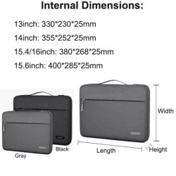 Capa protetora para laptop - com zíper / alça - à prova d'água - para MacBook Pro / Air - 13" - 14" - 14,2" - 15,4" - 16,2"