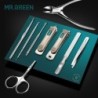 Mr.Green - conjunto de manicure profissional - cortador de unhas / tesoura / pinça - 9 peças