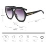 Fashionable sunglasses - oversized frame - decorative metal arrow - unisexSunglasses