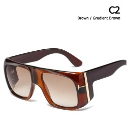 Óculos de sol grandes da moda - coloridos - com decoração em metal dourado - unissex