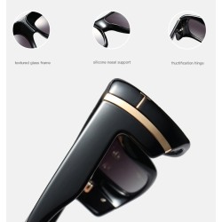 Óculos de sol grandes da moda - coloridos - com decoração em metal dourado - unissex