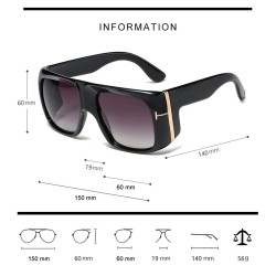 Óculos de sol grandes da moda - coloridos - com decoração em metal dourado - unissex