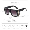 Óculos de sol grandes da moda - coloridos - com decoração em metal dourado - unissex