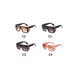 Óculos de sol grandes da moda - coloridos - com decoração em metal dourado - unissex