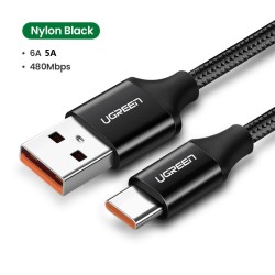 Ugreen - cabo USB tipo C - carregamento rápido - 6A / 5A - 100W - 480Mbps
