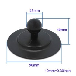 Ventosa do painel do carro - placa redonda - com fita adesiva - suporte para GoPro / GPS / Smartphones