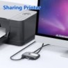 Comutador KVM - USB 2.0 / 3.0 - para Windows 10 / PC / teclado / mouse / impressora - compartilhamento / emparelhamento